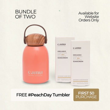 Bundle of 2 + FREE CAMU PEACH TUMBLER - Camu Ultimate Organic Sunscreen SPF50+