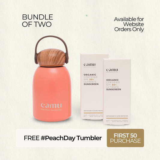Bundle of 2 + FREE CAMU PEACH TUMBLER - Camu Ultimate Organic Sunscreen SPF50+